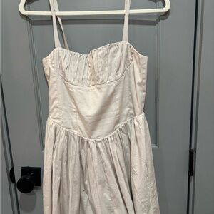 Elegant Cream Spaghetti Strap Dress